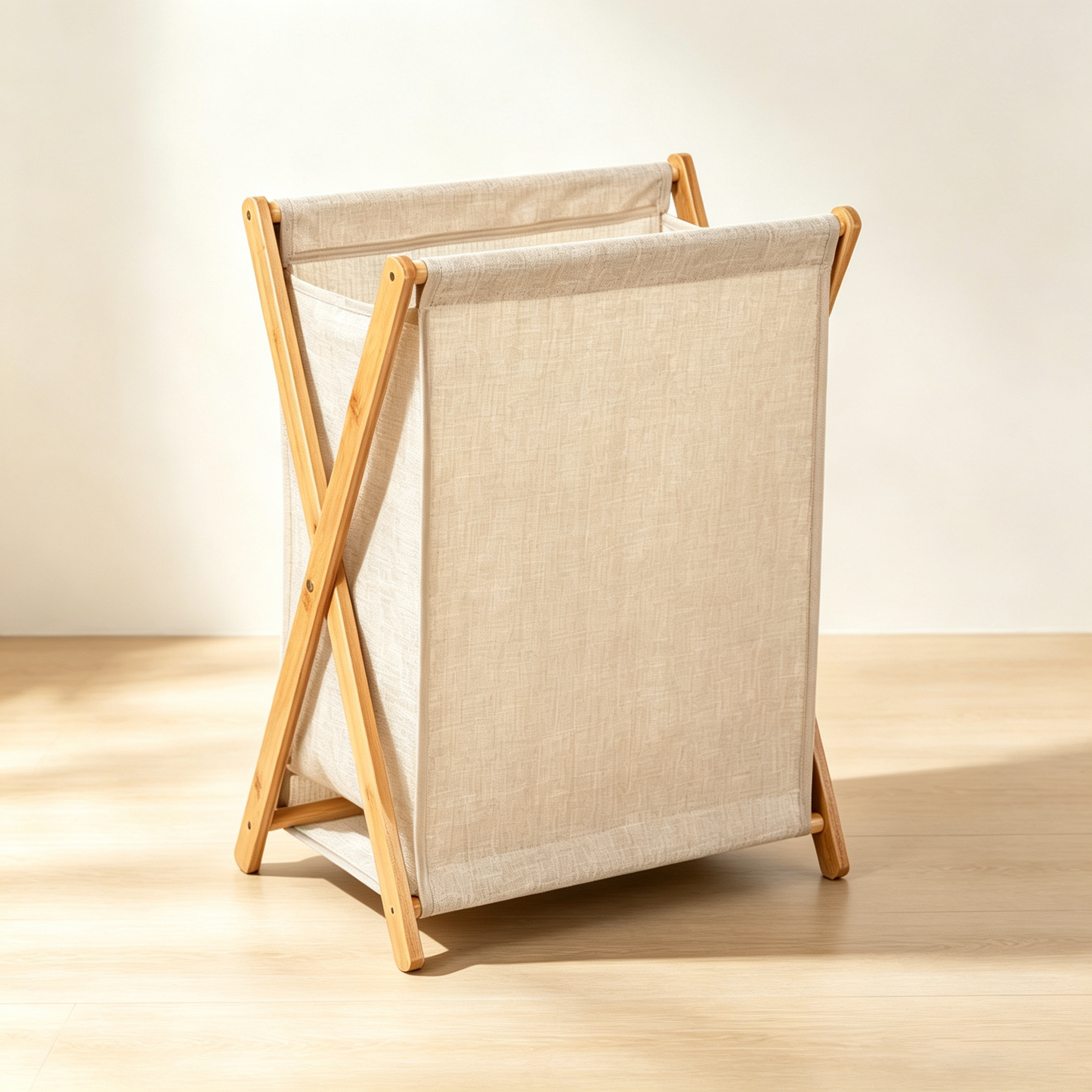 Bamboo Fabric Foldable Laundry Hamper (Large Capacity, Removable Liner)
