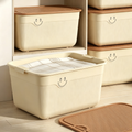 Smiley Striped Storage Box (Lidded & Portable)