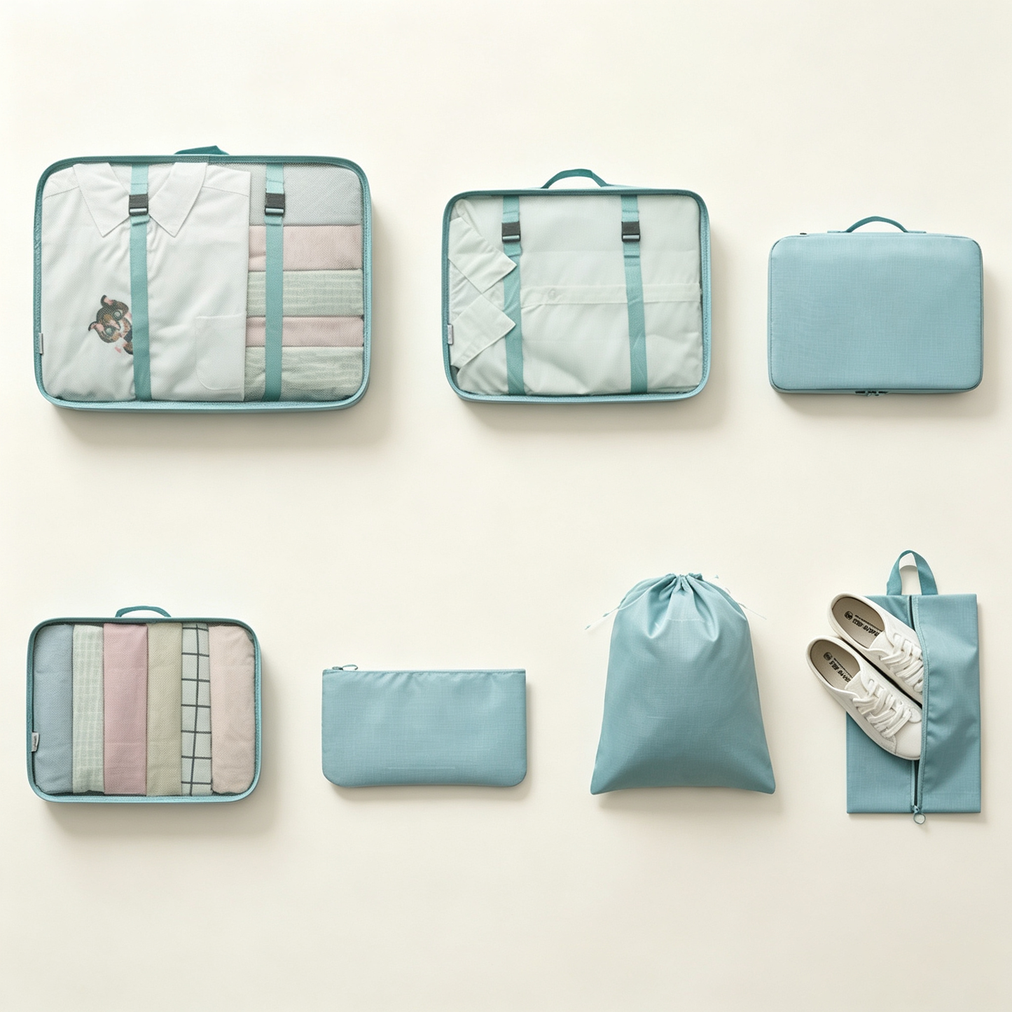 Travel Organizer Set (6-Piece Waterproof Packing Cubes)