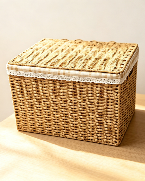 Woven Rattan Storage Basket